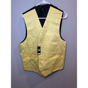 Q Brand Yellow Gold Men's Suit Vest Size Medium With Buckle Back New With Tags